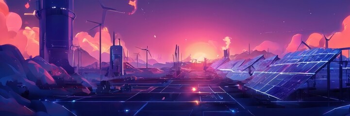 Obraz premium futuristic city with cityscar in the background