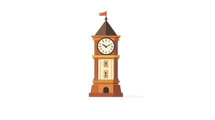 Elegant Minimalistic Clock Tower Vector Logo Design