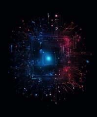 Obraz premium dark background with blue and red light