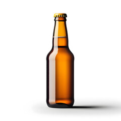 Beer bottle mock up, isolated on transparent background