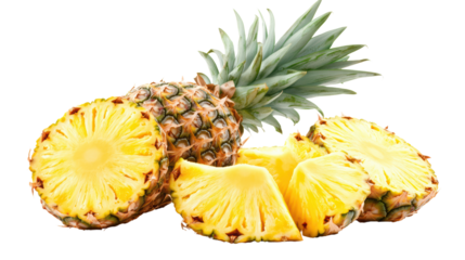 This delicious-looking pineapple is ripe and ready to enjoy; its juicy, golden flesh promises a taste of the tropics.  