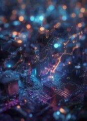 abstract technology background with 3d elements