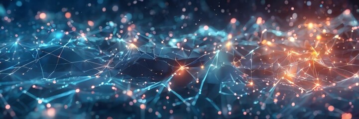 Obraz premium abstract background with glowing particles and