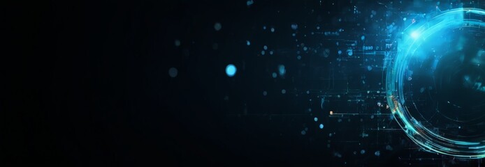 blue and black background with circular shape