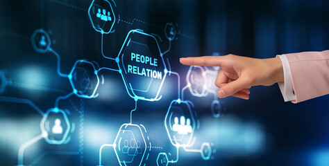 People Relation Social media. Business and communication technology concept