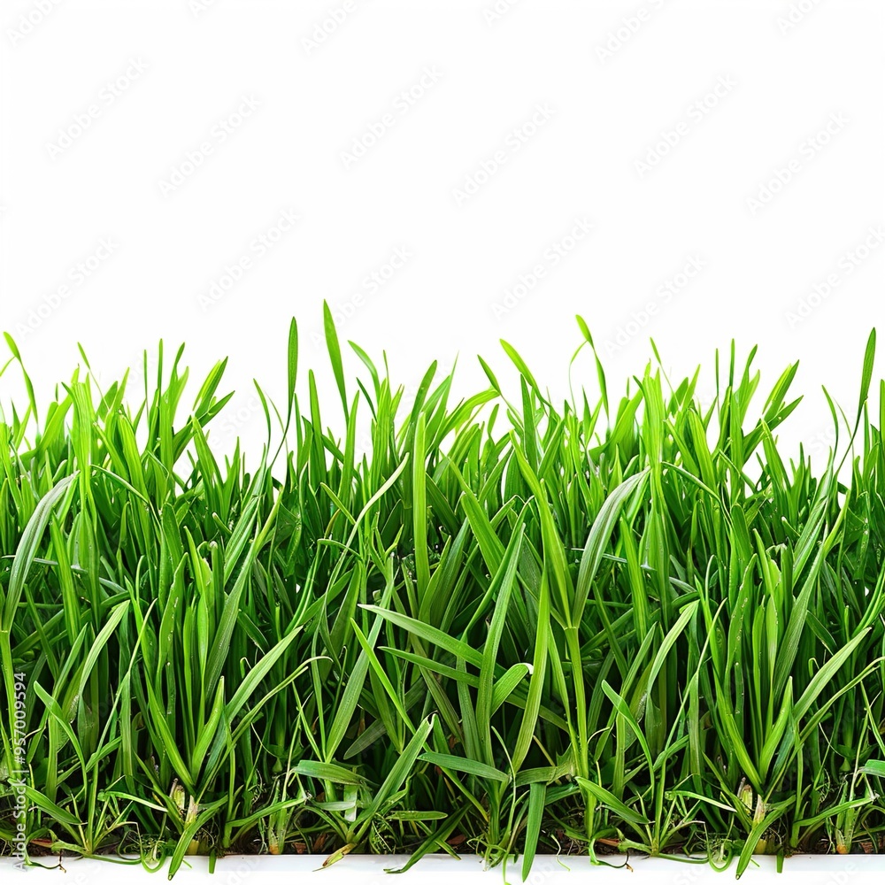 Canvas Prints fresh green grass border isolated isolated on white background