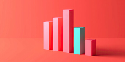 Coral Bar Graphs on Bold Color Palettes for Healthcare Statistics