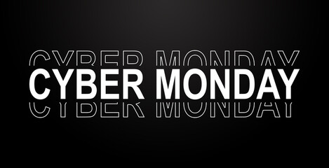 Cyber Monday Sale text animation With stage light effect 3d illustration