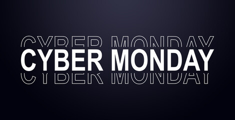 Cyber Monday Sale text animation With stage light effect 3d illustration