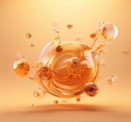 Fototapeta premium glass ball with liquid and bubbles