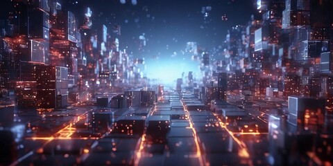 Obraz premium futuristic city at night