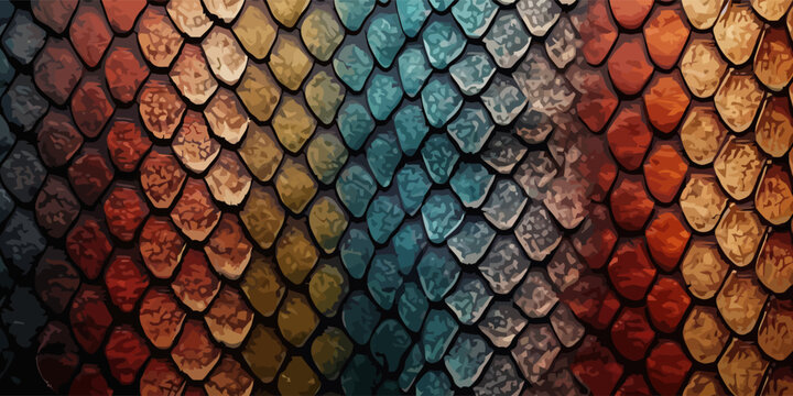 Snake skin texture background. Colored snake skin print. Elegant trendy background. Vector illustration.