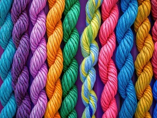Multicolored Yarn Close Up