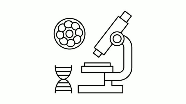 Preimplantation genetic diagnosis in process animation, oocytes for genetic defects animated video, In Vitro Fertilization Clip, Pregnancy and obstetrician footage, test tube baby procedure motion 