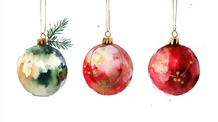Charming Watercolor Christmas Ornaments: A Festive Touch for Your Holiday Decor