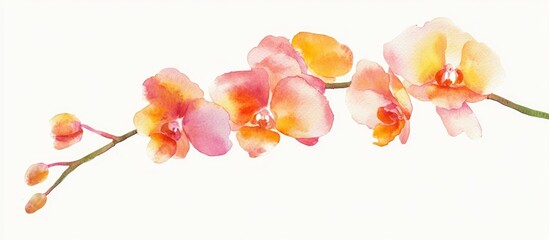 Vibrant Watercolor Orchids: A Delicate Floral Arrangement Captured in Art