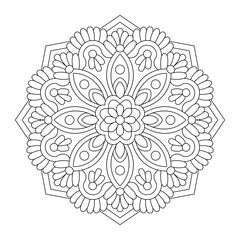 Creative and simple mandala design with clean lines for coloring book. vector file