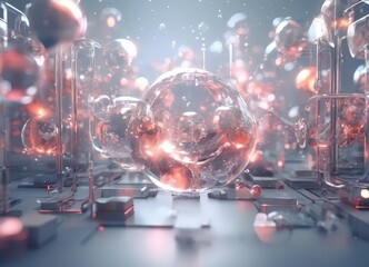 Fototapeta premium glass sphere with many spheres and