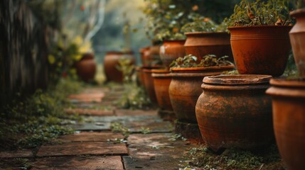 Fototapeta premium Rustic Garden Pathway Scene
