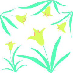 Modern floral pattern. Doodle style illustration. Creative collage with floral.