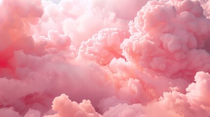 Fototapeta premium Pink clouds in the sky stage fluffy cotton candy