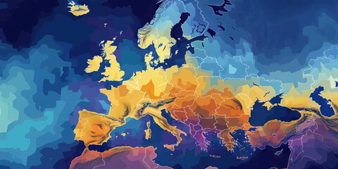 Bold Line Chart: Average Temperature Changes by Decade in Europe