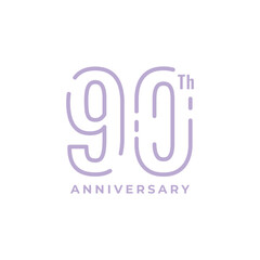 90 Th Anniversary Celebration Vector Template Design Illustration