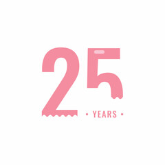 25 Years Anniversary Celebration Vector Template Design Illustration