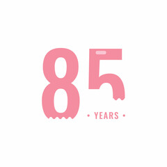 85 Years Anniversary Celebration Vector Template Design Illustration