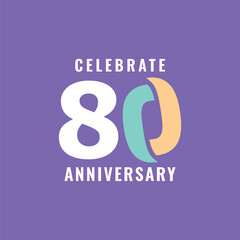80 Years Anniversary Celebration Vector Template Design Illustration