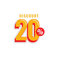 20% discount off Vector Template Design Illustration