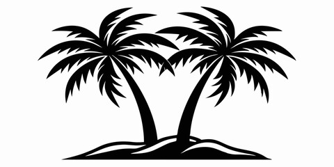 Minimalist Tropical Palm Tree Silhouette Design for Vector Art and Logo