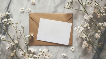 Blank menu card mockup, elegant design for anniversary celebrations and retirements