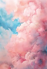 painting clouds in pink and blue