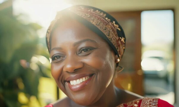 Gambian Woman Exploring Modern House for Sale