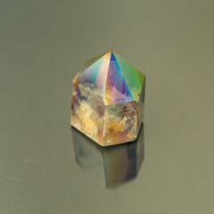 Tinted quartz, a natural mineral with beautiful texture and transparency