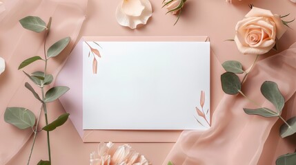 Blank menu card mockup, elegant design for anniversary celebrations and retirements