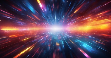 Obraz premium abstract background with colorful lights and lines