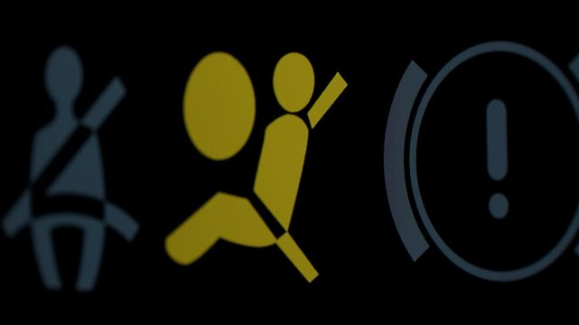 Flashing Yellow Airbag Warning Light, indicating a potential fault in the airbag system, which could prevent the airbags from deploying in an accident.