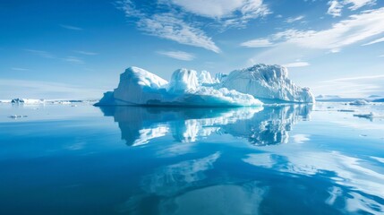 Obraz premium Icebergs floating in the cold waters of the Arctic Ocean