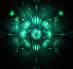 Obraz premium abstract green background with glowing lights