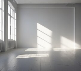 empty room with white walls and floor