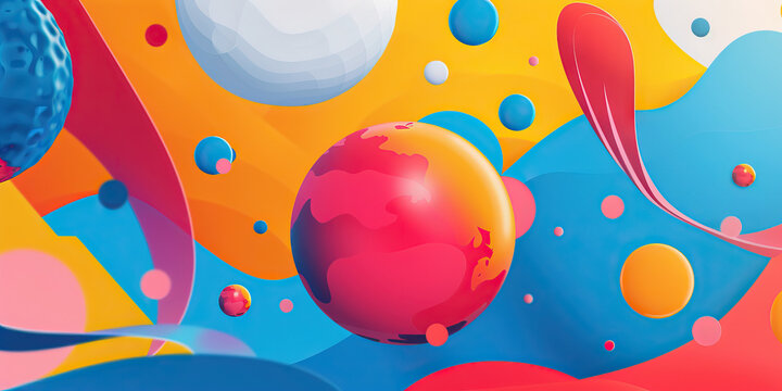 Vibrant color palette and bold typography invite attendees to experience the latest offering, using a graphic of the product as the background image.