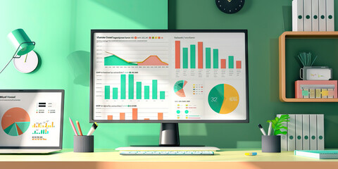 Investor Relations Presentation: Serious color scheme and clean layout present financial data, including income statements, balance sheets, and cash flow statements.