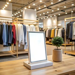 Modern digital display stand in a retail store. ready for your product or advertisement.