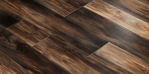 Wood grain pattern on dark brown floor.