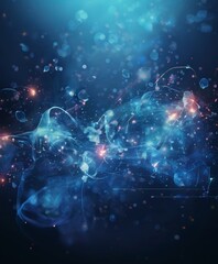 abstract blue background with glowing lights