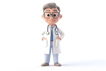 Fototapeta premium 3d illustration of cartoon character doctor