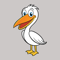 pelican cartoon clipart vector illustration