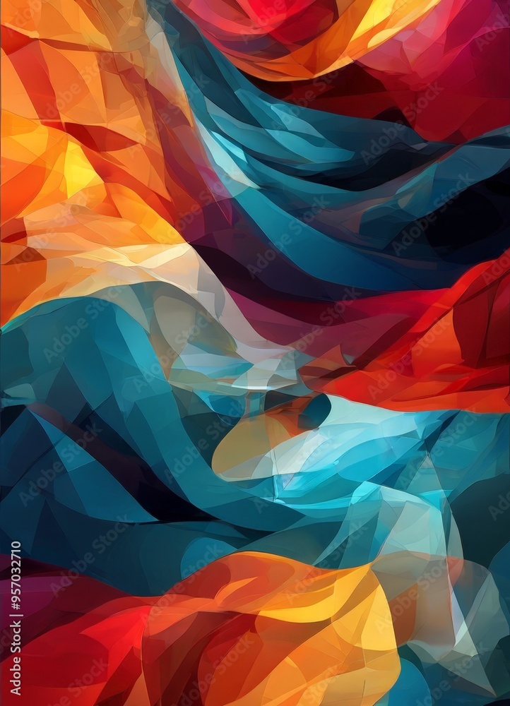 Sticker abstract background with colorful shapes